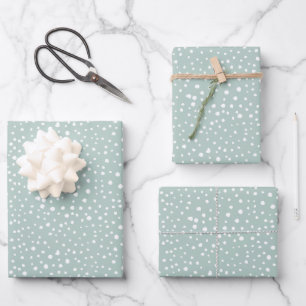 Mint Green Dalmatian Spots, Dalmatian Dots, Dotted Wrapping Paper Sheet