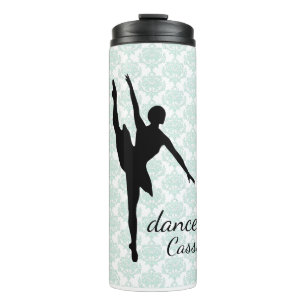 Mint Green Damask Dancer Thermal Tumbler