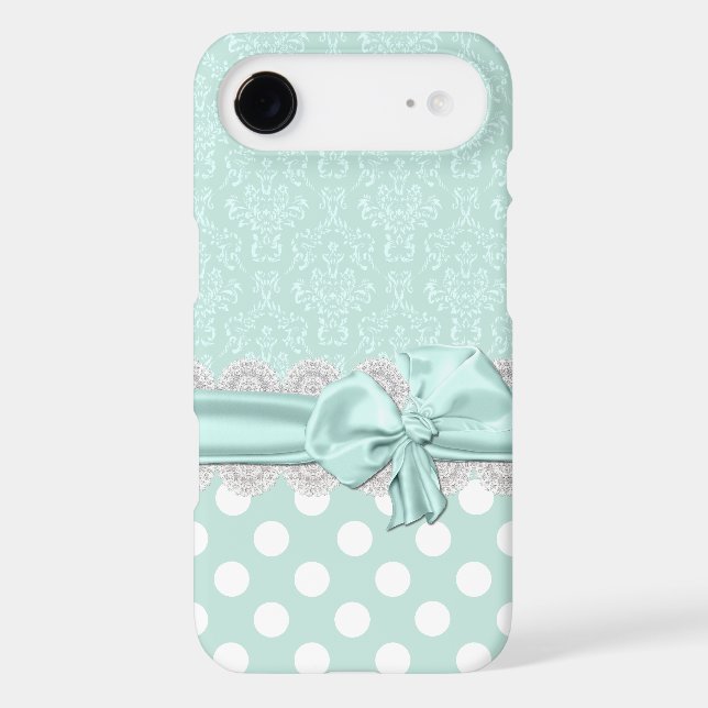 Mint Green Damask iPhone 6 case (Back)