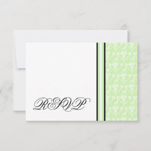 Mint Green Damask RSVP Response Card