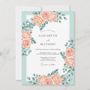 Mint Green Dazzling Spring Wedding Invitation