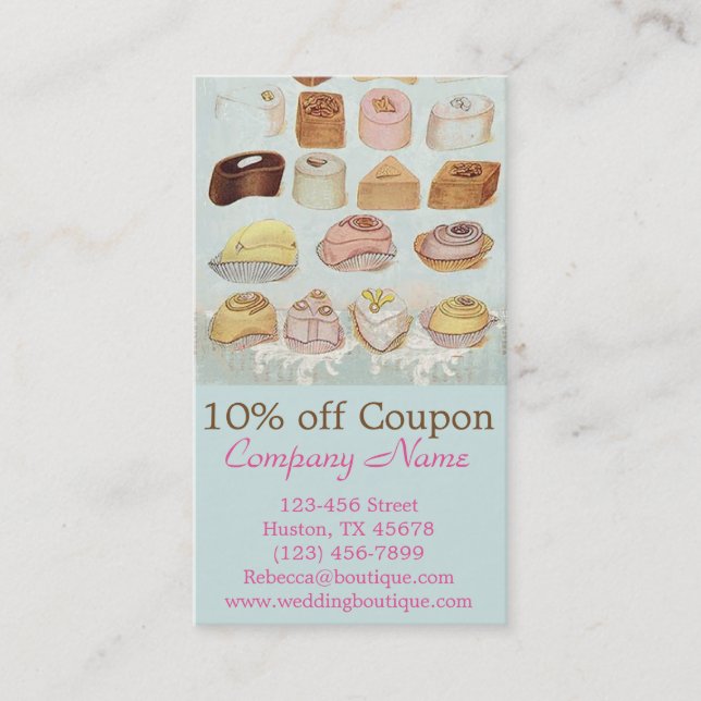 mint green dessert cookies candy chocolate discount card (Front)