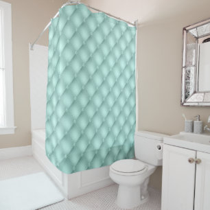 MINT GREEN DIAMOND PATTERNS SHOWER CURTAIN
