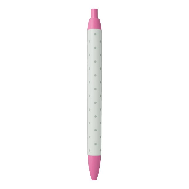 Mint Green Dots Black Ink Pen (Front Vertical)