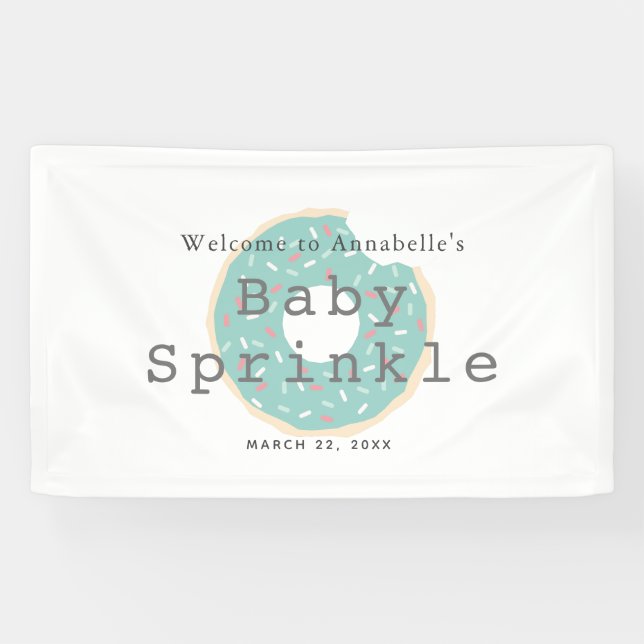 Mint Green Doughnut Baby Sprinkle /  Shower Banner (Horizontal)