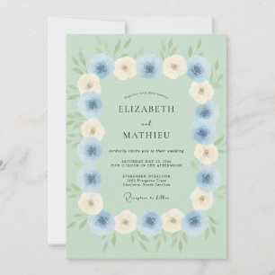 Mint Green Dreamy Spring Wedding Invitation