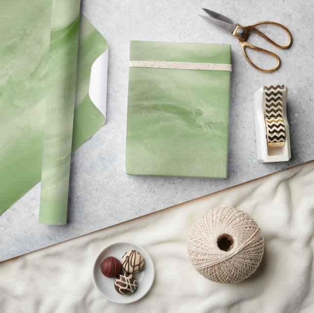 Mint Green Dye Water Colour  Wrapping Paper (Crafts)