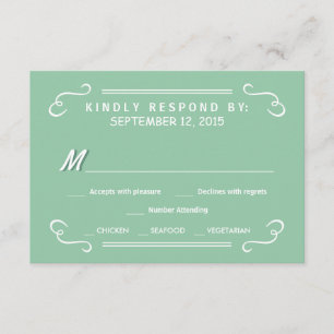 Mint Green Eat Drink & RSVP Rustic Wedding Reply Card