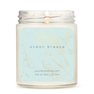 Mint Green Elegant Candle Cosmetic Sticker Label