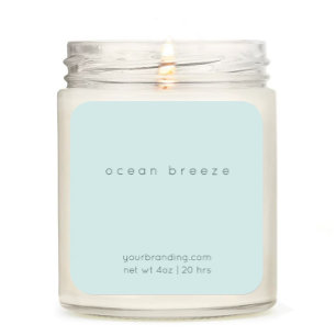 Mint Green Elegant Candle Cosmetic Sticker Label
