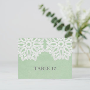 Mint Green Elegant Lace Table Number Postcard