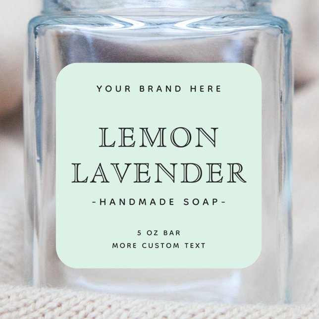 Mint green elegant minimal square product labels (Creator Uploaded)