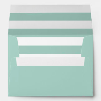 Mint Green Envelope With Mint and White Stripes