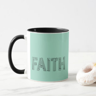 Mint green faith typography coffee mug