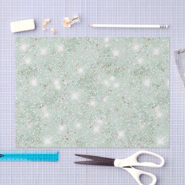 Mint Green Faux Glitter Birthday Tissue Paper (Craft)