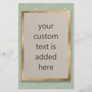 Mint Green & Faux Gold Foil Confetti Dots Custom Flyer