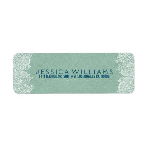 Mint-Green Faux Line White Paisley Lace 2