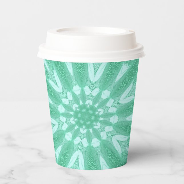 Mint Green Faux Tulle Design Paper Cups (Front)