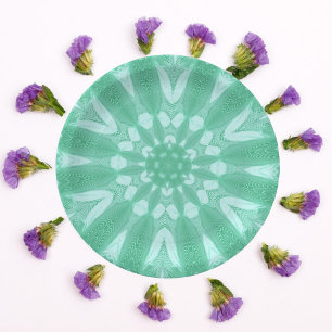 Mint Green Faux Tulle Design Paper Plate