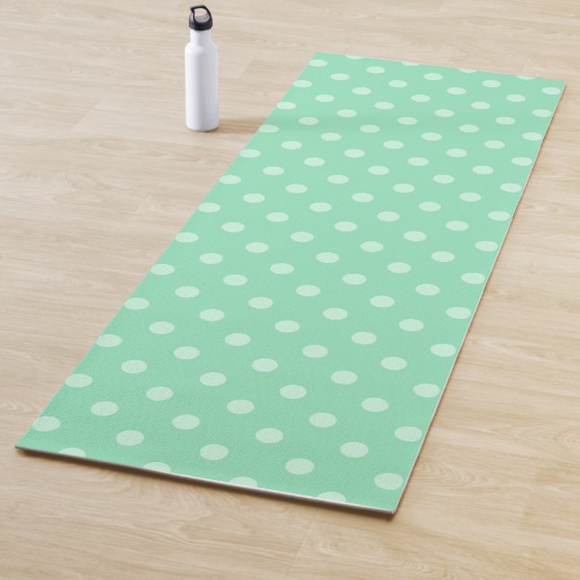 Mint Green Fitness Modern Elegant Template Trendy Yoga Mat (In Situ)