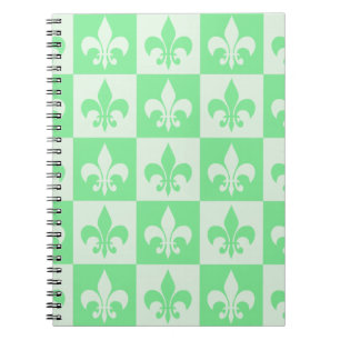 Mint Green Fleur de lis Notebook