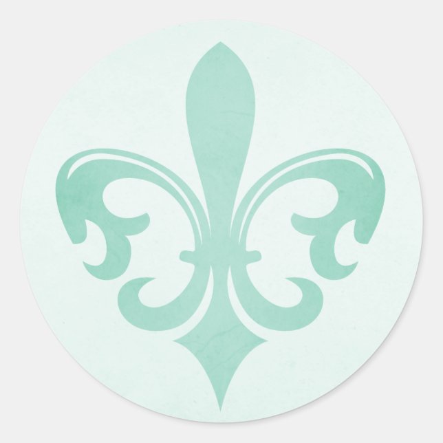 mint green Fleur de lis sticker (Front)