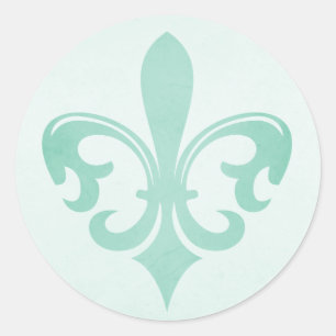 mint green Fleur de lis sticker
