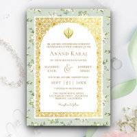 Mint Green Floral Anand Karaj Punjabi Sikh Wedding