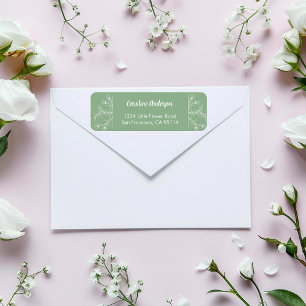 Mint Green Floral Return Address