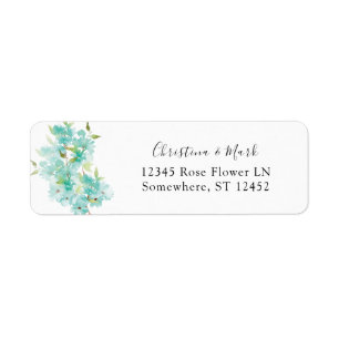 Mint Green Floral Return Address Label