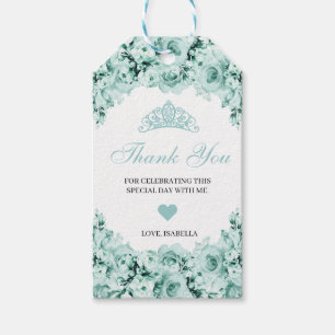 Mint Green Floral Thank You Gift Tags