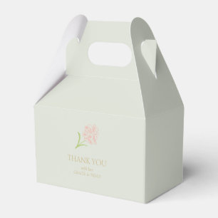 Mint Green Floral Thank You Wedding Favour Box