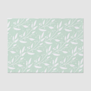 Mint Green Floral Tissue Paper