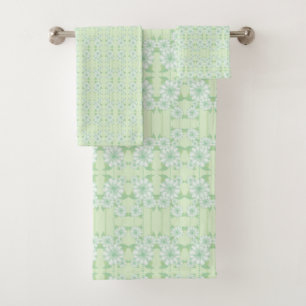 Mint Green Floral Towel Set