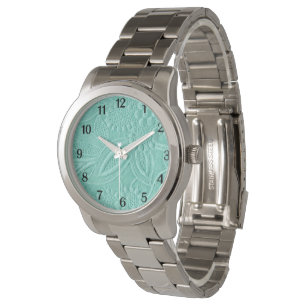 Mint Green Floral Watch