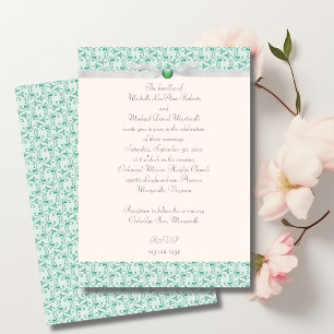 Mint Green Florentine Wedding Invitation
