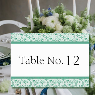 Mint Green Florentine Wedding Table Card