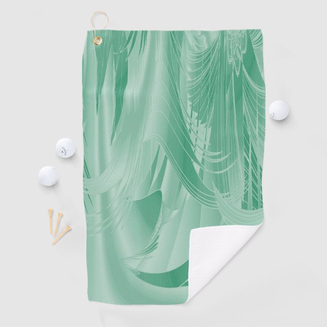 Mint Green Foliage Golf Towel (InSitu)