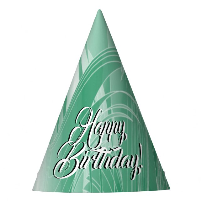 Mint Green Foliage Party Hat (Front)