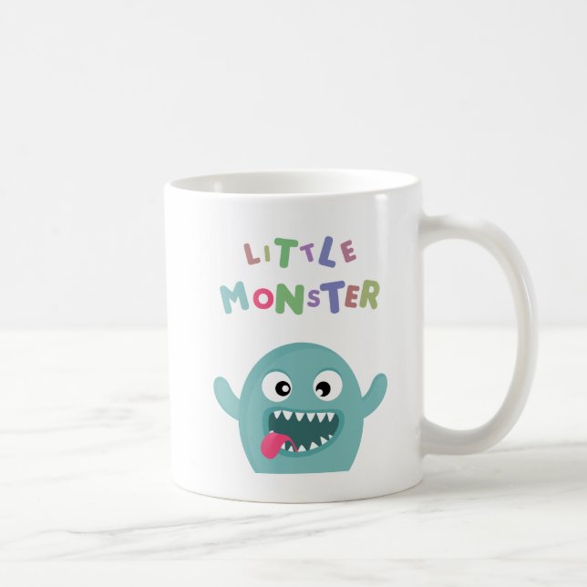 Mint Green Funny Little Monster Coffee Mug (Right)