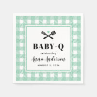 Mint Green Gingham Plaid Baby Q