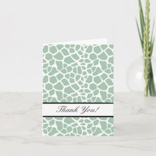 Mint Green Giraffe Print Thank You Card