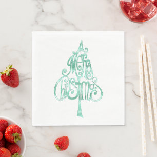 Mint Green Glam Christmas Napkin