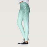 Mint Green Glam Glitter Sparkle Ombre Trendy Leggings<br><div class="desc">This design may be personalised by choosing the Edit Design option. You may also transfer onto other items. Contact me at colorflowcreations@gmail.com or use the chat option at the top of the page if you wish to have this design on another product or need assistance with this design. Glitter look...</div>