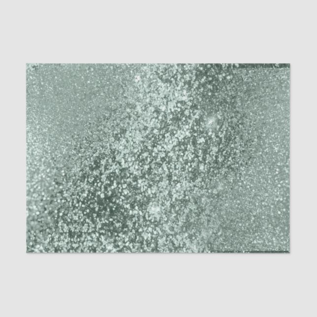 Mint Green Glitter Background  Tissue Paper (Front)