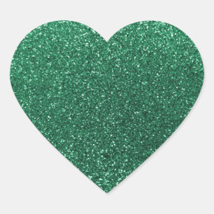 Mint green glitter heart sticker