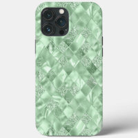 Mint Green Glitter Metallic Chic Elegant