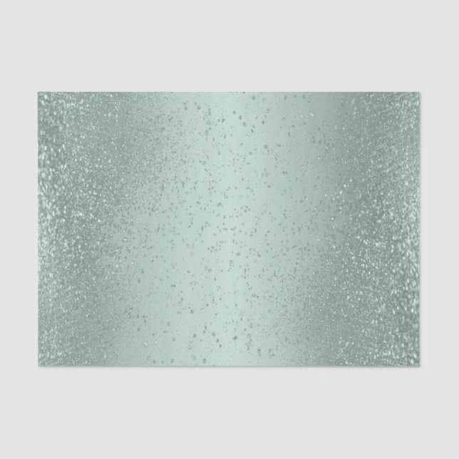 Mint Green Glitter on Gradient Background  Tissue Paper (Front)