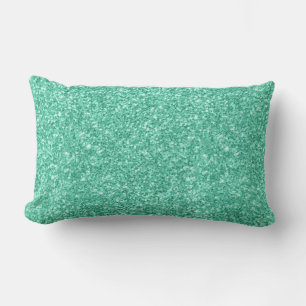 Mint Green Glitter Texture Lumbar Cushion