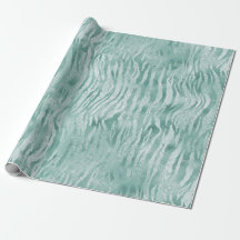 Mint Green Glitzy Zebra Print